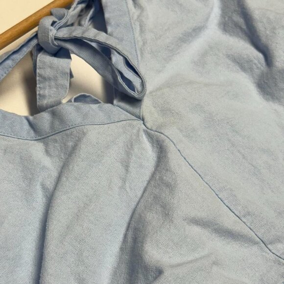 Isabel Maternity Women Dress XL Mini Short Sleeve Blue Linen Ingrid & Isabel - Picture 6 of 8